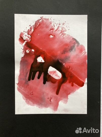 Картина акварель монотипия