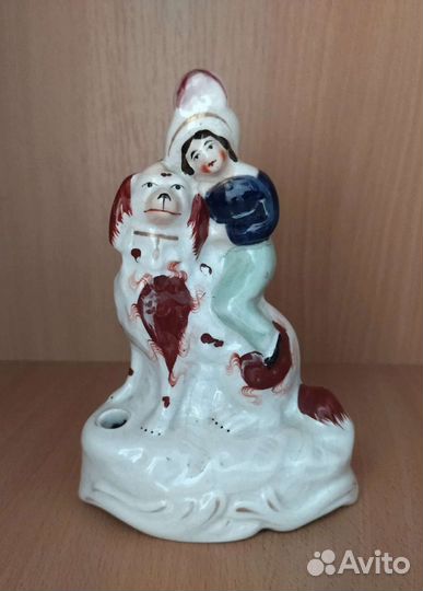 Статуэтка Staffordshire собака ньюфаундленд 19 век