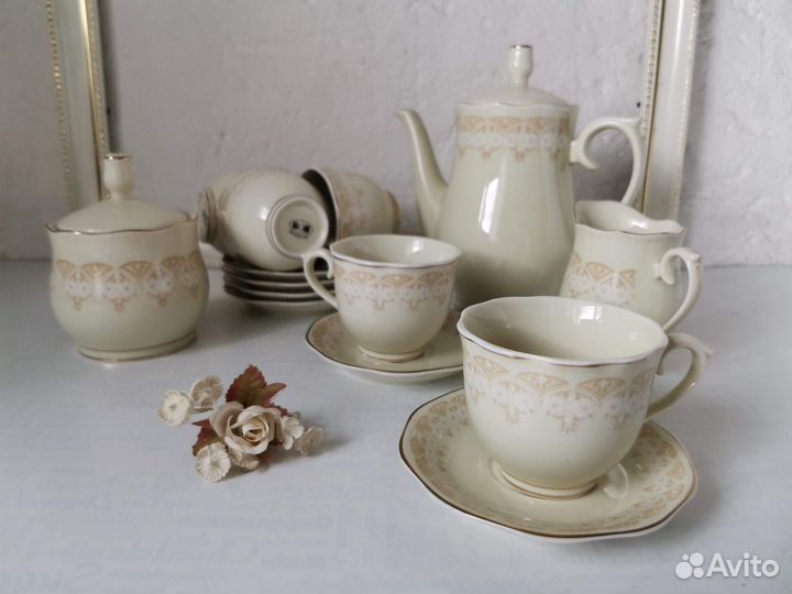 Фарфоровый кофейный сервиз BO shan LI HUA