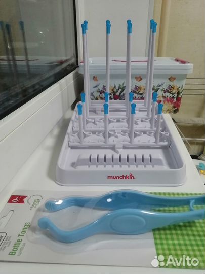 Сушилка для бутылочек + щипчики новые