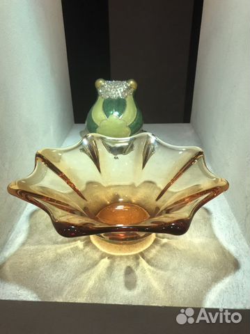 Вазочка Чехия времен СССР гутная техника