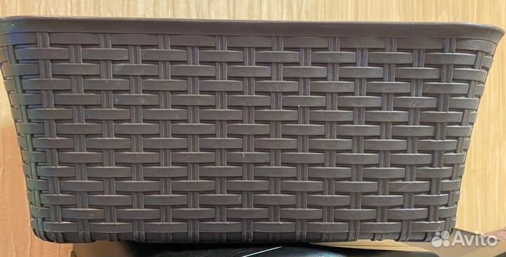 Ящик балконный «Ротанг», 40 см, цвет коричневый