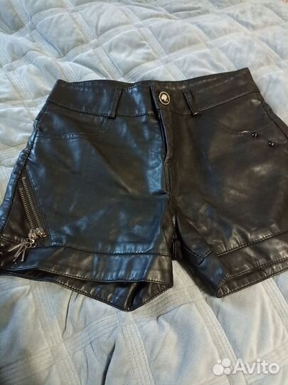 Шорты женские кожаные