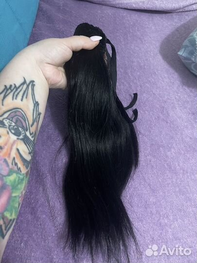 Хвост из натуральных волос