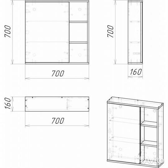 Зеркальный шкаф
