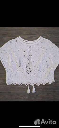 Хлопковый белоснежный топ Mango