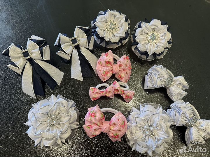 Резинка доя волос, банты ручной работы