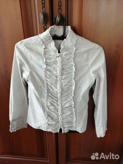 Блузка белая в полоску школа