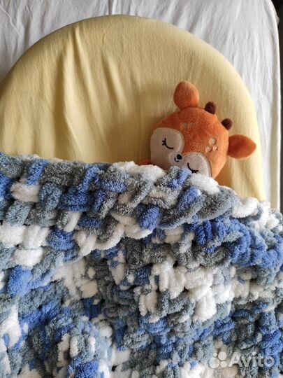 Плед детский вязаный / Плюшевый плед ручной работы