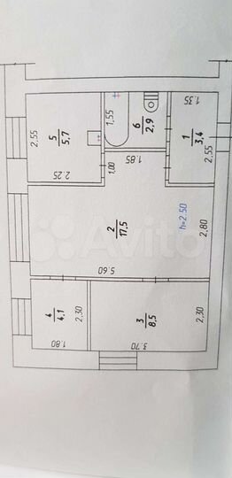 2-к. квартира, 41 м², 1/2 эт.