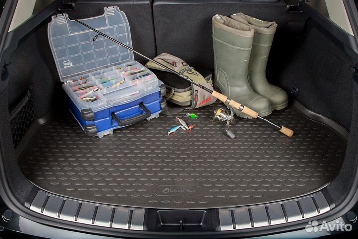 Коврик в багажник Subaru Forester 2002-2008, (серый) / Субару Форестер
