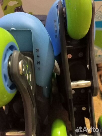 Ролики раздвижные. 2-3 колеса. Размер 30-33