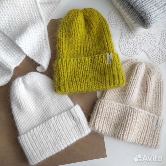 Шапка с отворотом из пуха норки