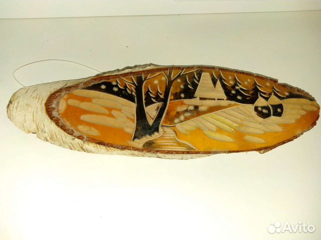 Настенное панно из спила березы