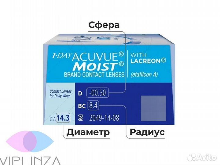 Контактные лины Acuvue Moist 1 day новые