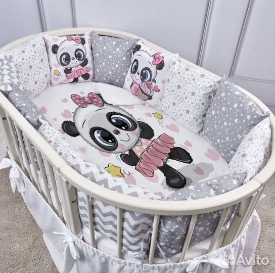 Комплект бортиков в кроватку + одеяло