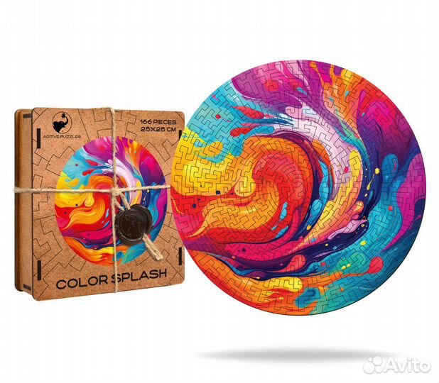 Деревянные пазлы для детей/Цветной всплеск/игра