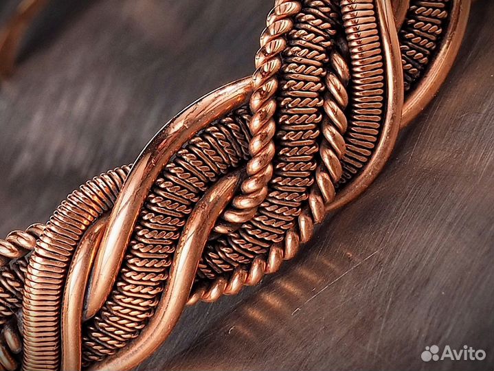Браслет из меди Ручная работа Дизайн WireWrapArt