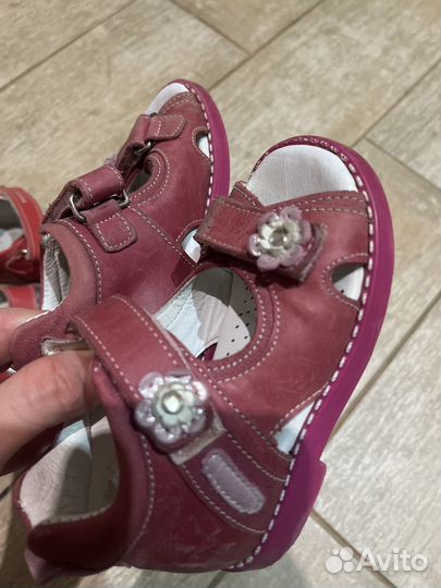 Сандалии ортопедические, кожаные 22-23 размер