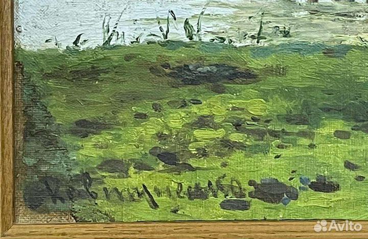 Картина старинная, 19 век, подпись