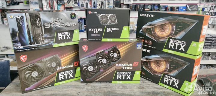 Видеокарты GT/GTX/RTX новые с гарантией