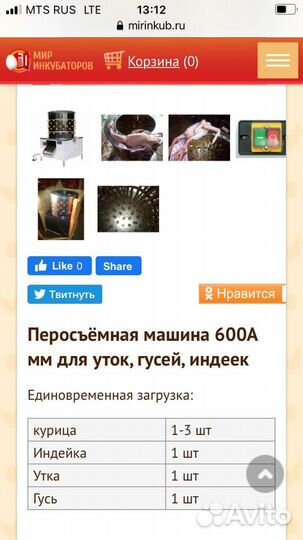 Перосъёмная машина и шпарчан для кур, уток, гусей