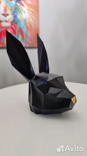 Полигональная маска зайца