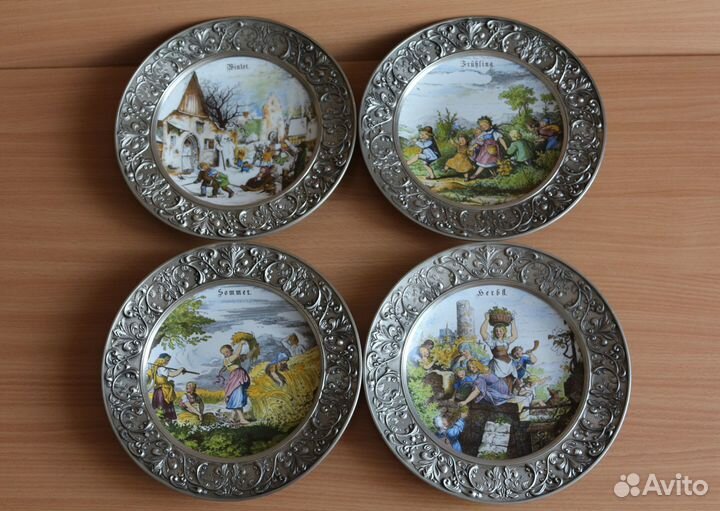 Коллекционные, настенные тарелки. Времена года