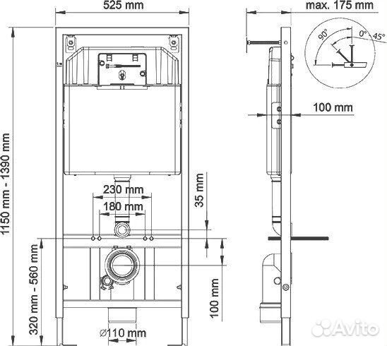 Инсталляция для унитаза Berges 040242 с клавишей