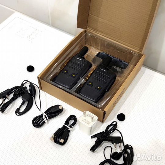 Легкая рация с наушником, комплект 2 штуки