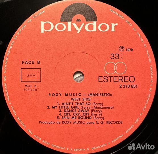 Roxy Music – Manifesto (Португалия 1979г.)