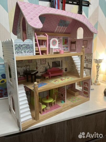 Кукольный игрушечный домик для Барби с мебелью