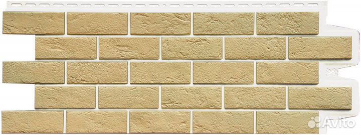 Фасадные панели Grand Line Состаренный Кирпич design plus Ваниль, шов белый