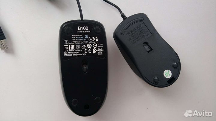 Мышь проводная Logitech B100
