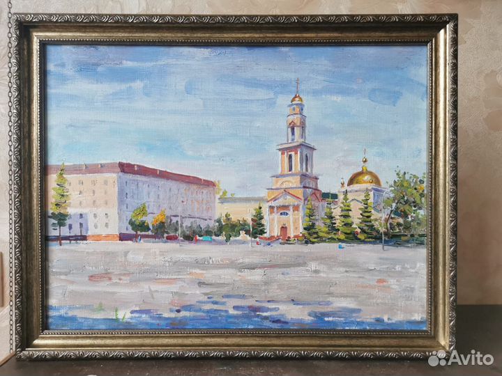 Картина маслом на холсте пейзаж в раме