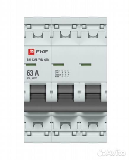 Выключатель нагрузки 3п 63А вн-63N PROxima EKF S63363