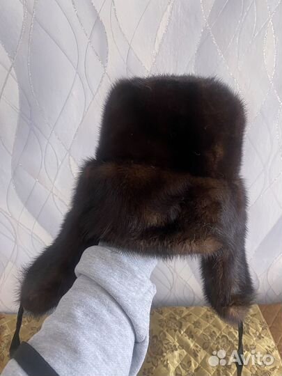 Шапка ушанка норковая