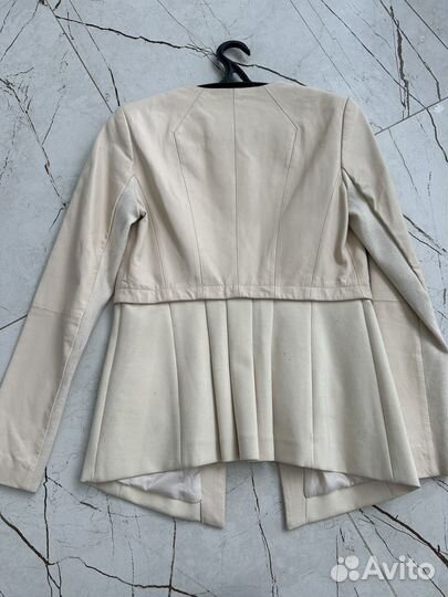 Пиджак only кожа и ткань xs