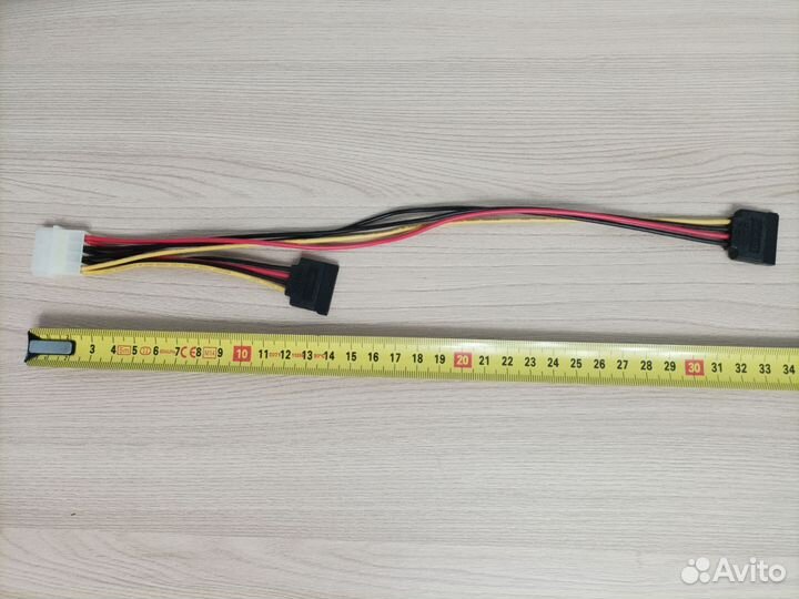 Переходник питания Molex 4-pin - 2SATA, 30см