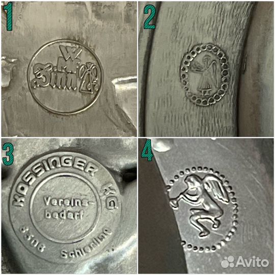 Тарелка олово настенная охота Германия