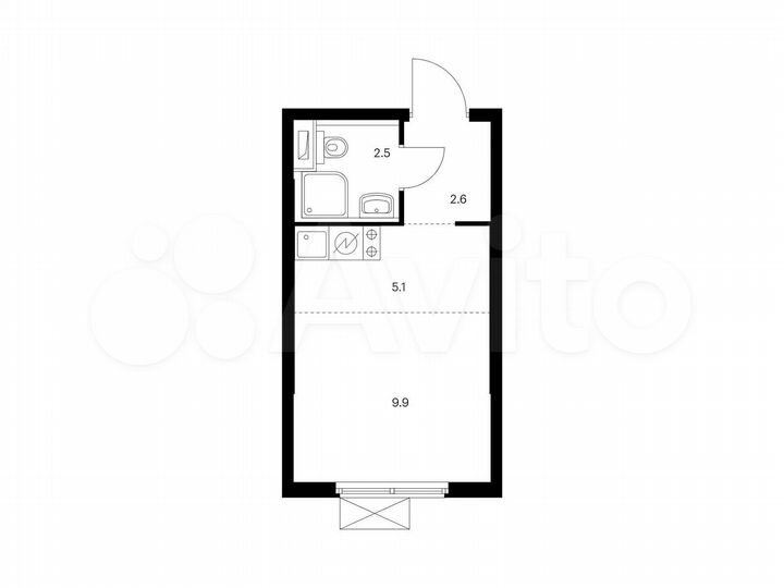 Квартира-студия, 20,1 м², 8/17 эт.