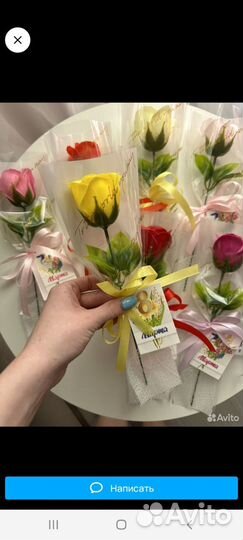 Мини-букет из мыльных роз