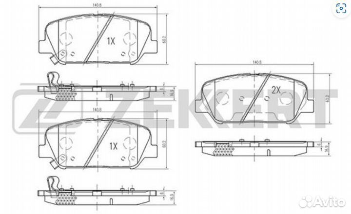 Тормозные колодки передние Kia Ceed II 12