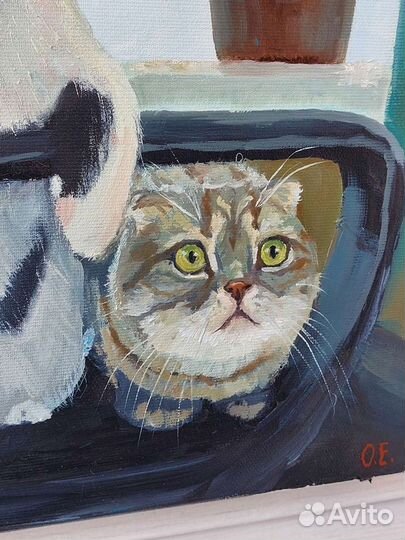 Картина маслом Кот Кошка