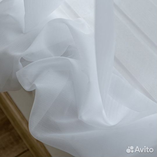 Тюль Бамбук белый