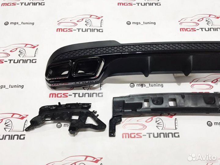 Диффузор Mercedes E63 AMG All Black + Насадки