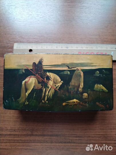 Шкатулка Федоскино авторская, 1949