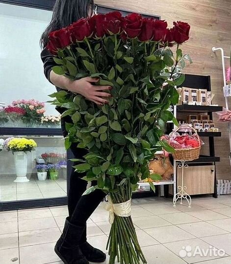 Розы высокие Доставка цветов