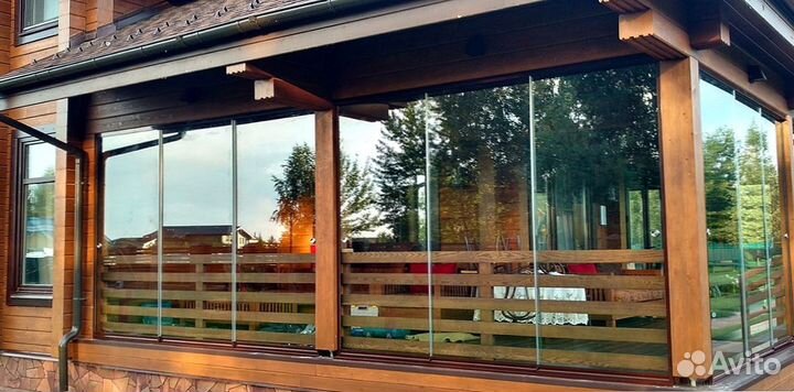 Безрамное остекление. Окна панорамное террас