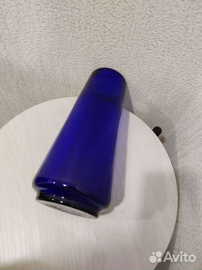 Ваза для цветов,старинная,цветное стекло,синяя